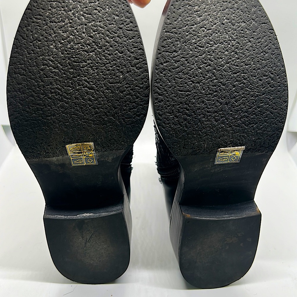 Jeffrey Campbell Black Faux Snakeskin Chelsea Leather Boots Shoes **Size 7** - Picture 7 of 10